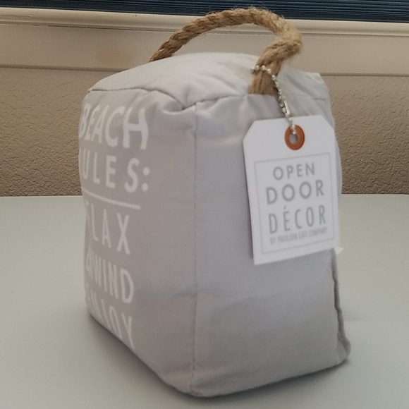 Door Stopper Beach Rules Gray NWT - Picture 2 of 4